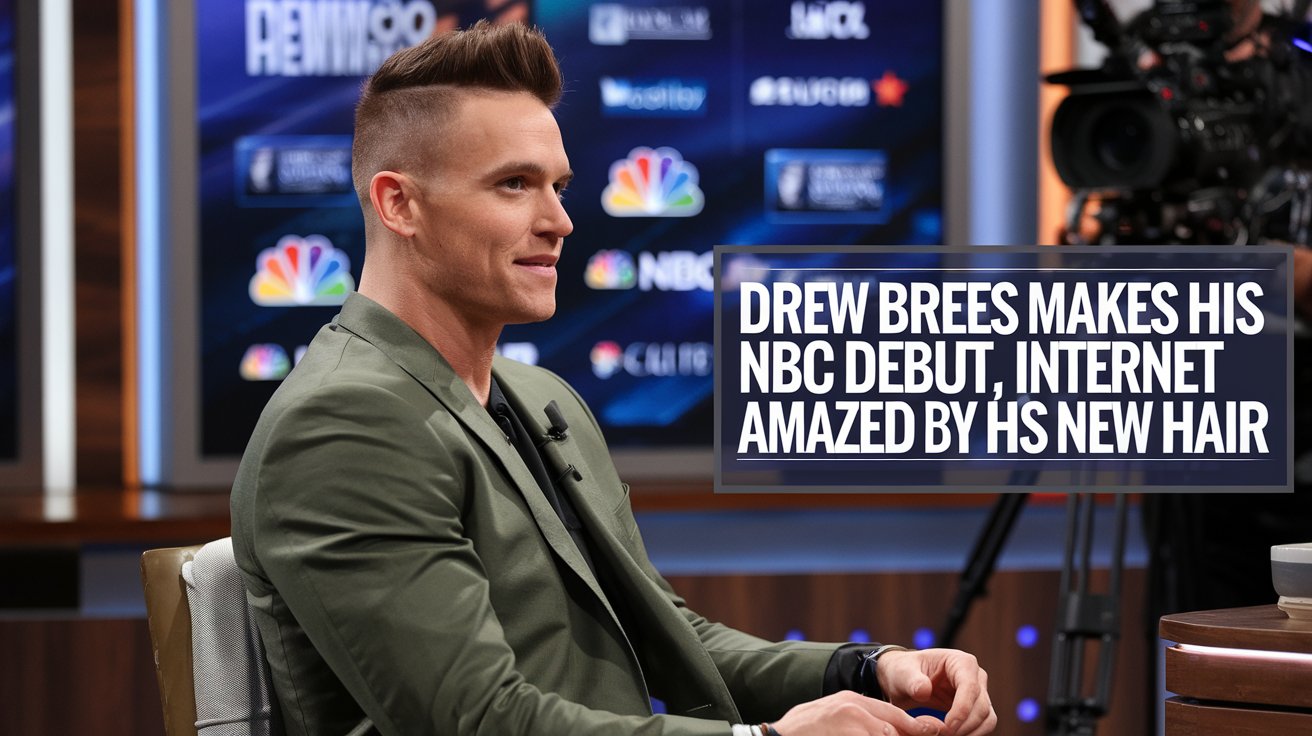 drew brees makes his nbc debut, internet amazed by his new hair